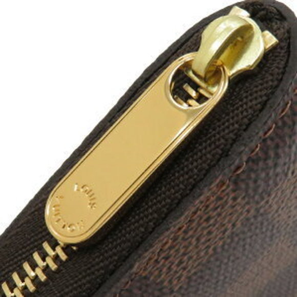 LOUIS VUITTON Coin Case Zippy Damier Canvas Ebene Brown - Picture 5 of 9